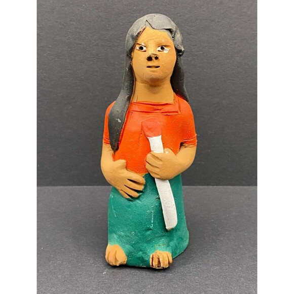 Vintage Dia De Los Muertos Muneca Red Josefina Aguilar Family - Free Shipping - Picture 1 of 5